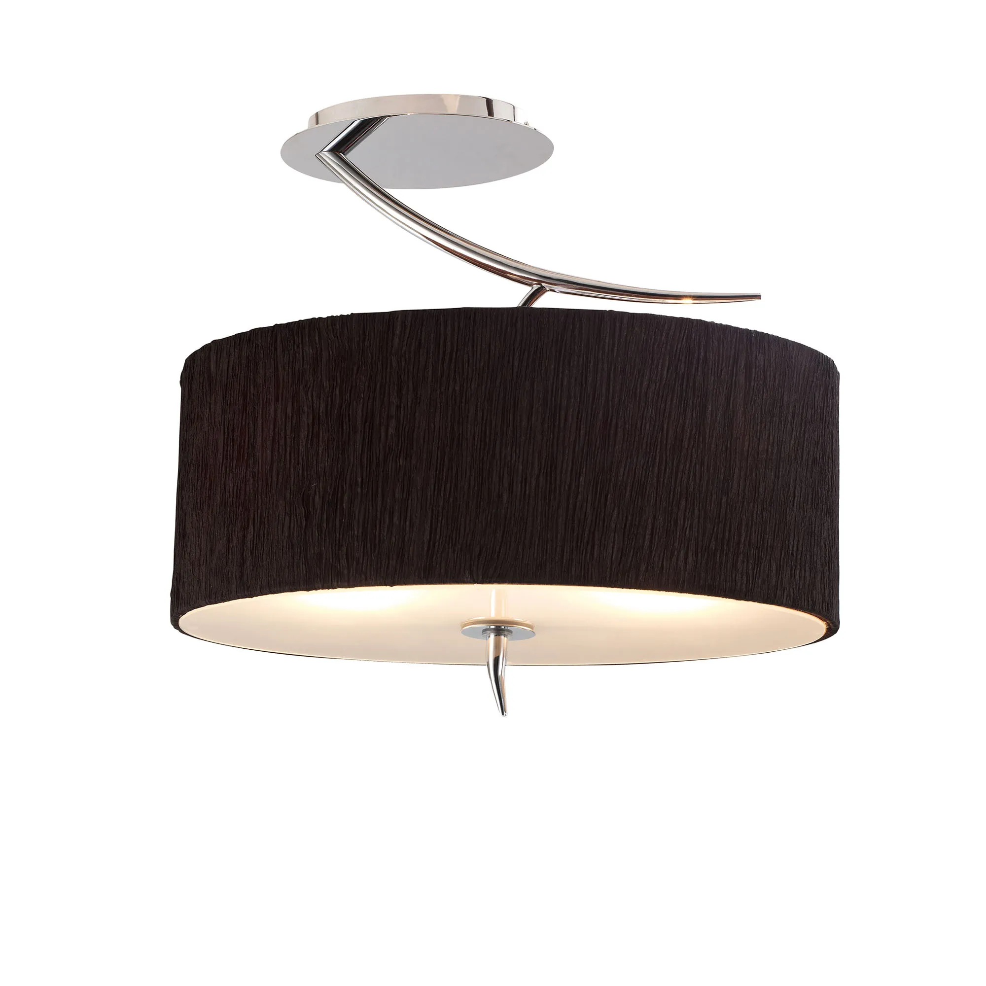 Eve Polished Chrome-Black Ceiling Lights Mantra Semi Flush Fittings Eve Polished Chrome-Black Ceiling Lights Mantra Semi Flush Fittings